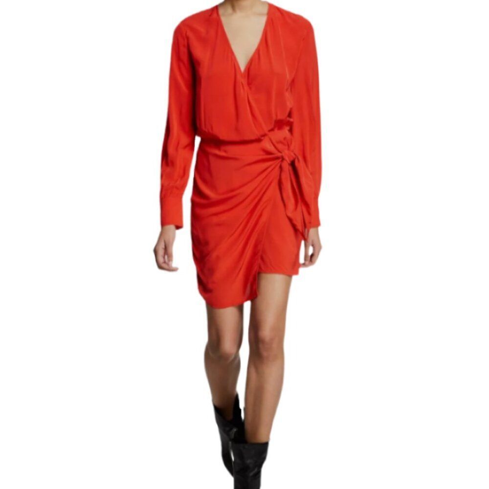 IRO Ophie surplice wrap dress 34 XS